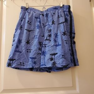 Allen Solly Blue Palm Tree Swim Trunks